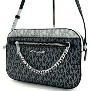 Michael Kors Jet Set Large Signature Logo Crossbody
Bag Black Multi